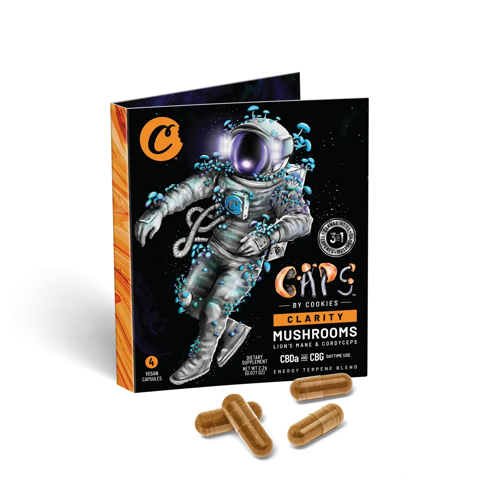 Caps by Cookies - Mushroom + CBD Capsules Clarity Lion's Mane & Cordyceps 4ct