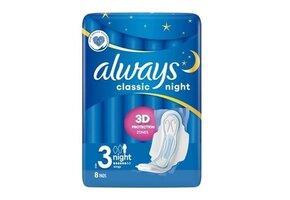 Always - Night Pads with Wings Classic Night Size 3 8pck