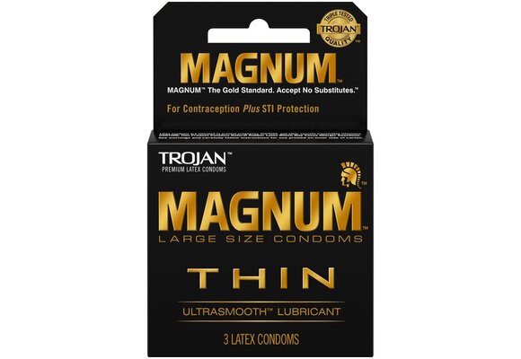 Trojan - Lubricated Latex Condom THIN Magnum 3ct