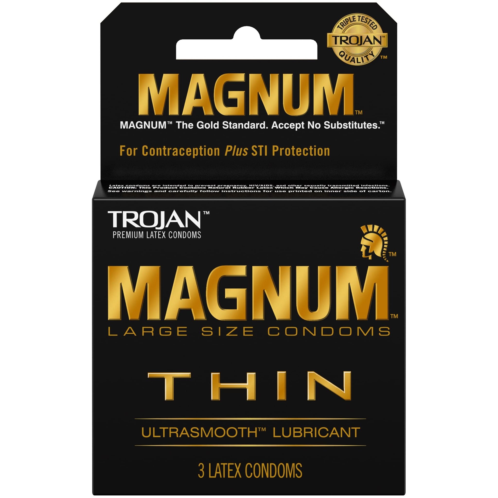 Trojan - Lubricated Latex Condom THIN Magnum 3ct