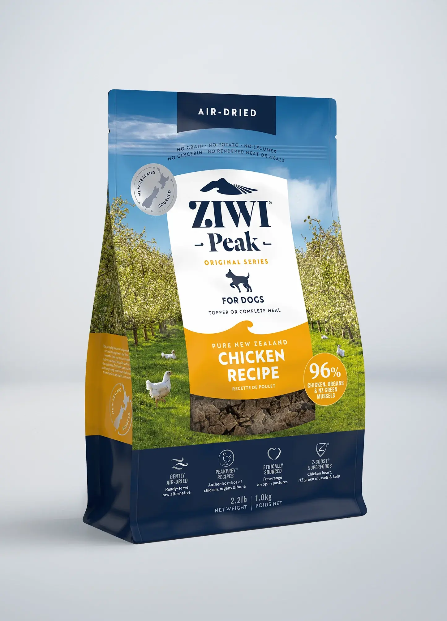 Ziwi Peak - Dog Food Air Dried All Breeds & Ages New Zealand Chicken Recipe 2.2lb 1.0kg