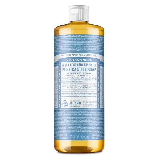 Dr. Bronner's - Liquid Soap 18-in-1 Pure Castile Hemp Baby Unscented 32oz