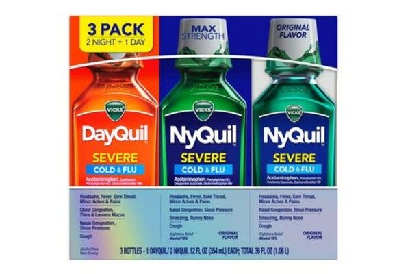 Vicks - DayQuil + NyQuil 3 pack Severe Cold & Flu 12oz ea