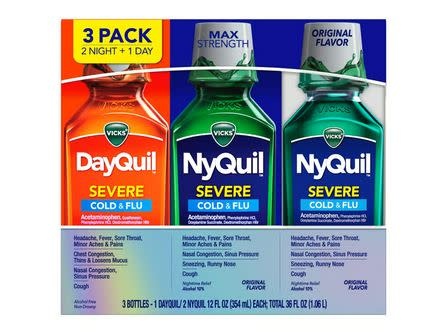 Vicks - DayQuil + NyQuil 3 pack Severe Cold & Flu 12oz ea