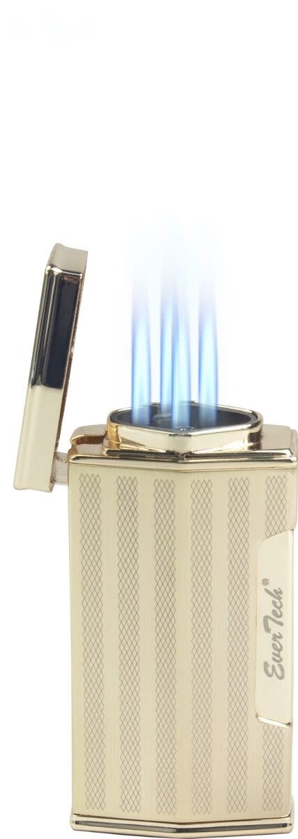 Ever Tech - Quad Flame Cigar Torch Lighter with Cigar Punch Cutter