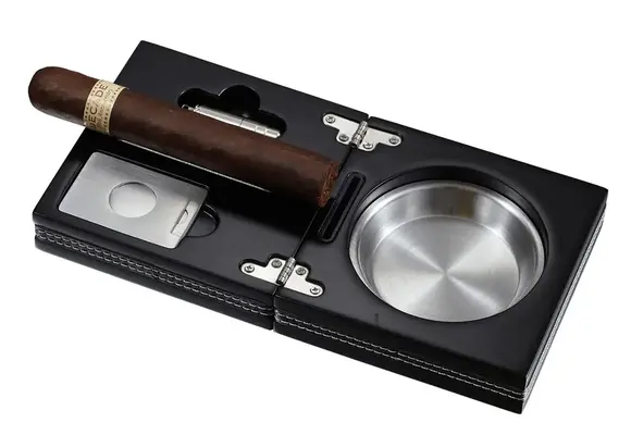 TGR - Cigar Ashtray Box with Cutter and Puncher