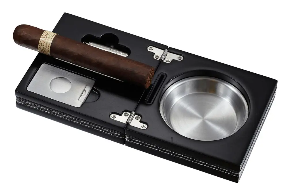 TGR - Cigar Ashtray Box with Cutter and Puncher