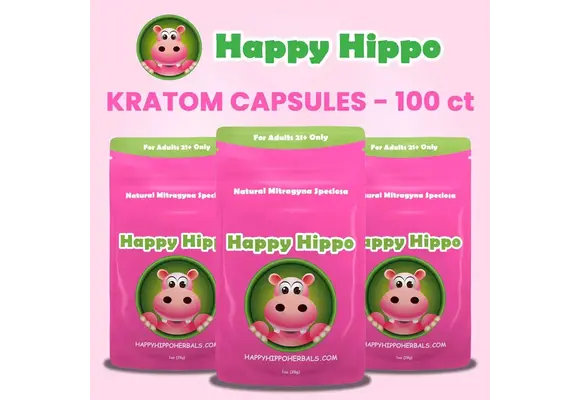 Happy Hippo - Kratom Capsules 100ct