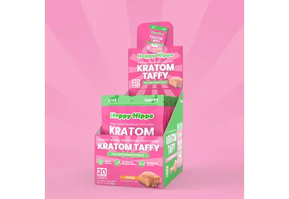 Happy Hippo - Kratom Taffy Full Spectrum Extract 120mg 6pcs