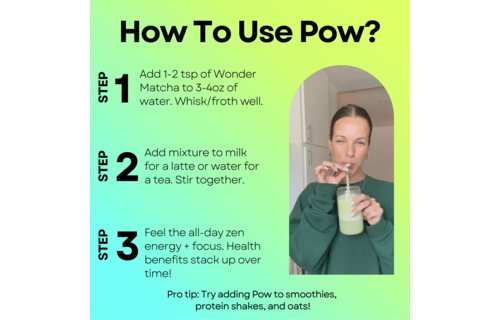 POW - Nootropics Unsweetened Wonder Matcha Herbal Supplement 2.5oz