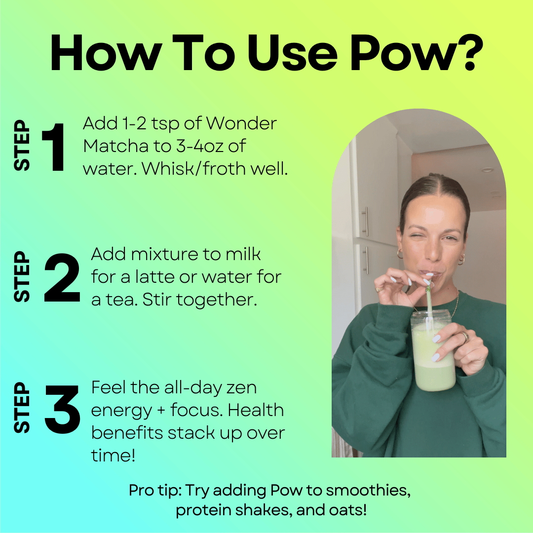 POW - Nootropics Unsweetened Wonder Matcha Herbal Supplement 2.5oz