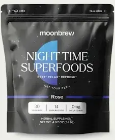Noonbrew - Moonbrew Nighttime Superfood  ROSE 30 servings