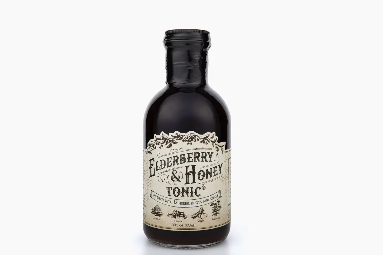 Roots and Leaves - Elderberry & Honey Tonic w/ 12 Herbs, Roots and Spices 16oz