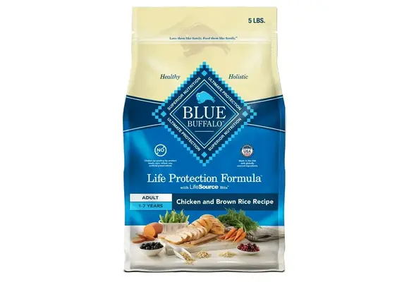 Blue Buffalo - Natural Dog Food Chicken & Brown Rice 5lb Adult