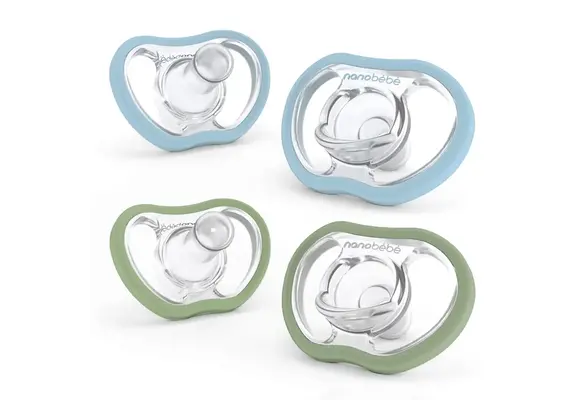Nanobebe - Flexy Pacifier Active 4 Months+ 4pk Blue/Sage