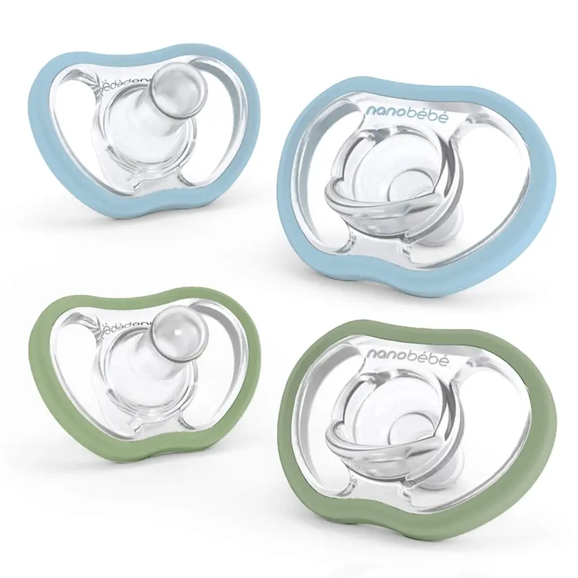 Nanobebe - Flexy Pacifier Active 4 Months+ 4pk Blue/Sage