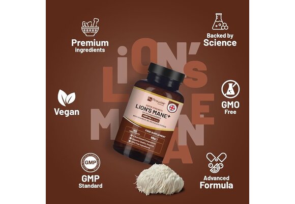 Prowise Healthcare - Lions Mane Mushroom Supplement 4000mg 180ct