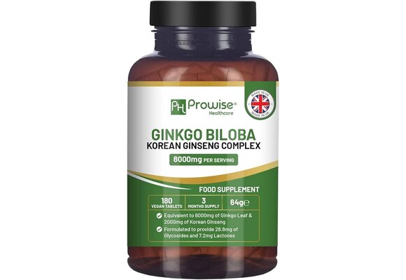 Prowise Healthcare - Ginkgo Biloba Korean Ginseng Complex Supplement 16000mg 180ct