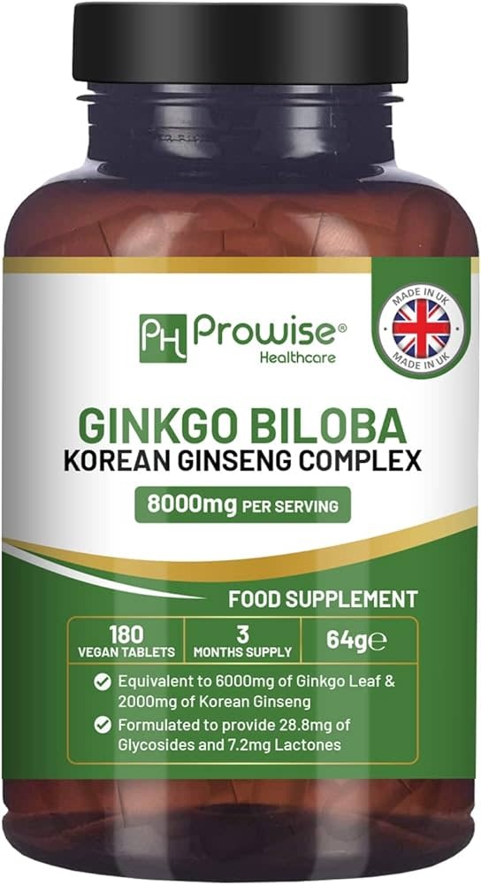Prowise Healthcare - Ginkgo Biloba Korean Ginseng Complex Supplement 16000mg 180ct