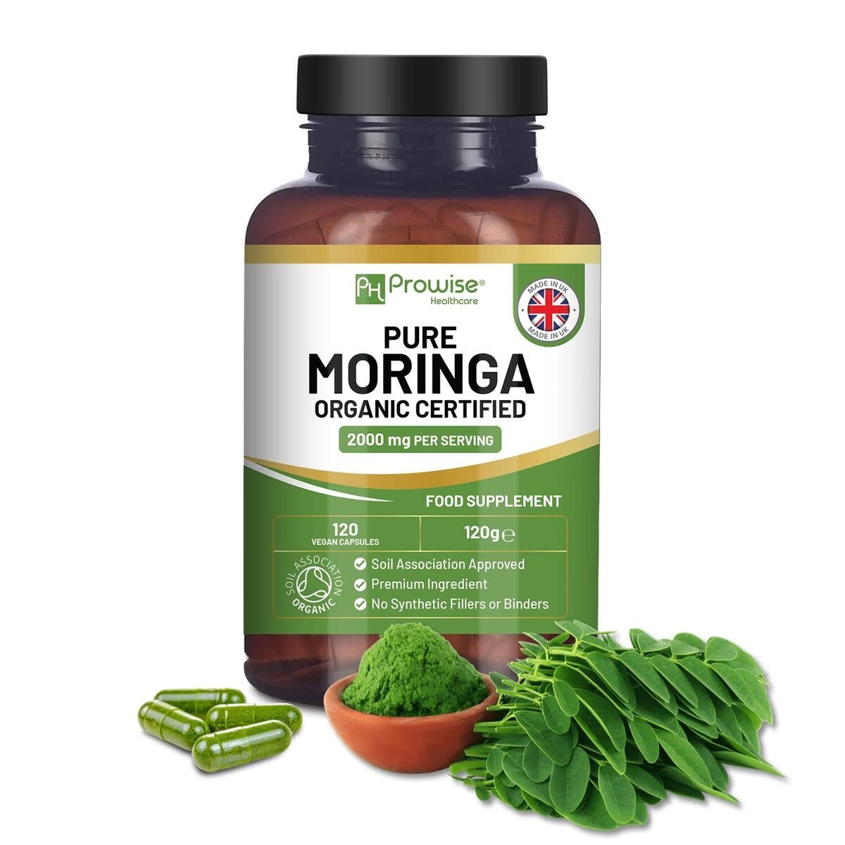 Prowise Healthcare - Pure Moringa Vegan Supplement 2000mg 120ct