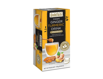Gold Kili - Herbal Instant Ginger Turmeric Drink w/ Honey 10ct