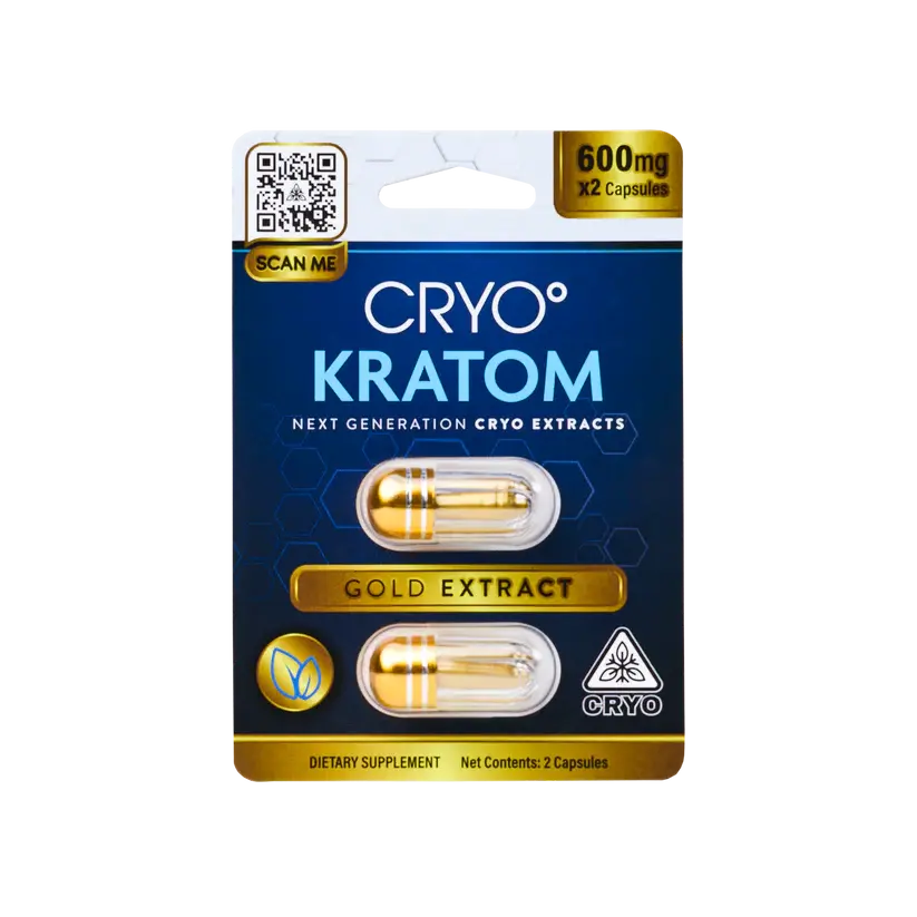 Cryo Kratom - Kratom Extract Capsules Next Gen Gold 600mg 2ct