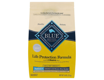 Blue Buffalo - Natural Dog Food Chicken & Brown Rice Healthy Weight 5lb Adult