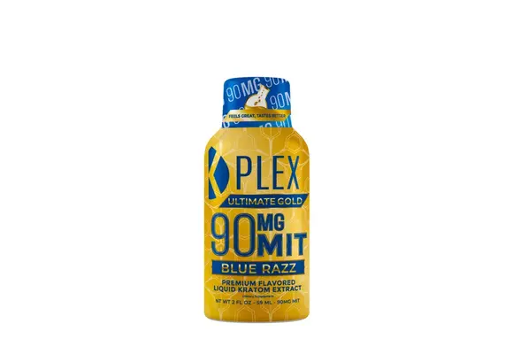 K-Plex - Kratom Extract Shot Ultimate Gold 90mg Blue Razz 2oz