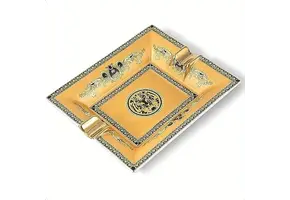 TGR - Cigar Ashtray Ornate Gold Tiger 7"