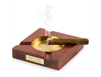 TGR - Cigar Ashtray Square Wooden 4 Slot "The Man, The Myth, The Legend"