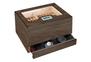 TGR - Cigar Humidor Storage Box Wooden Spanish Cedar Lining 9"x7"