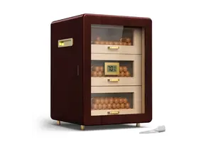 TGR - Cigar Humidor Cabinet Wooden 3 Drawer Walnut 13.7"