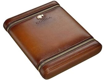 Cohiba - Portable  Leather Cigar Case Humidor Cedar 6 Slot