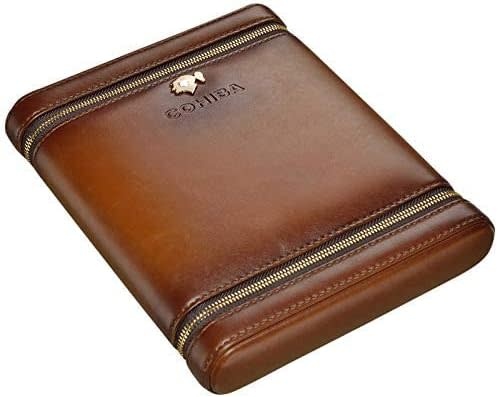 Cohiba - Portable  Leather Cigar Case Humidor Cedar 6 Slot