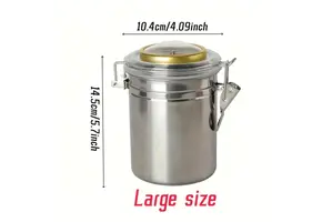 TGR - Stainless Steel Storage Jar w/ Hygrometer and Humidor 5.7"