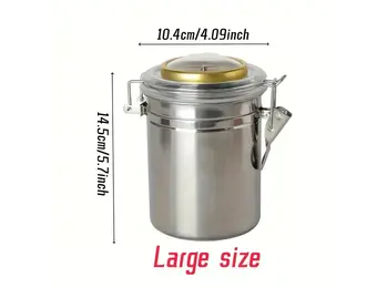 TGR - Stainless Steel Storage Jar w/ Hygrometer and Humidor 5.7"