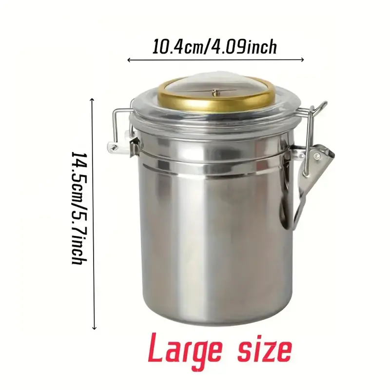 TGR - Stainless Steel Storage Jar w/ Hygrometer and Humidor 5.7"