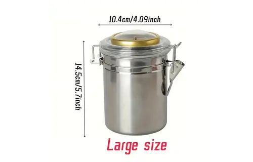 TGR - Stainless Steel Storage Jar w/ Hygrometer and Humidor 5.7"