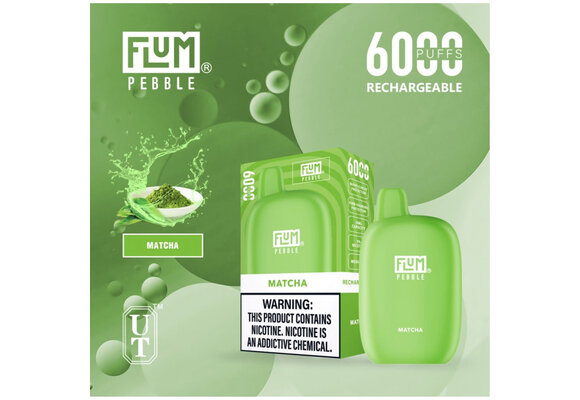 Flum - Disposable Vape PEBBLE Rechargeable 6000 Puffs Matcha