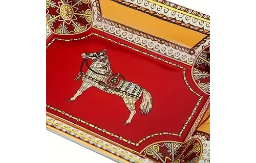 Lubinski - Cigar Ashtray Ornate Gold Trimmed Horse 8"