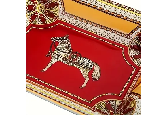 Lubinski - Cigar Ashtray Ornate Gold Trimmed Horse 8"