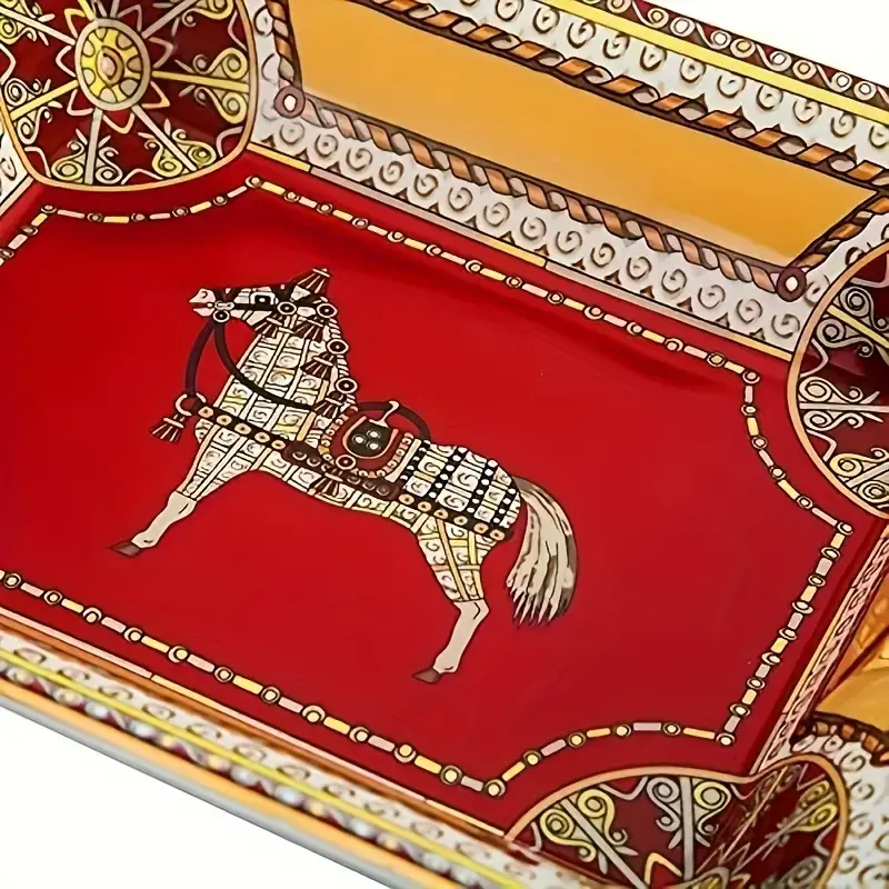 Lubinski - Cigar Ashtray Ornate Gold Trimmed Horse 8"