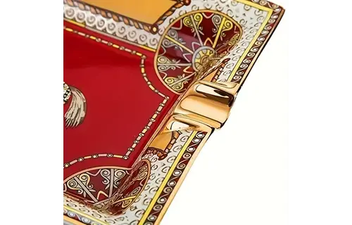 Lubinski - Cigar Ashtray Ornate Gold Trimmed Horse 8"