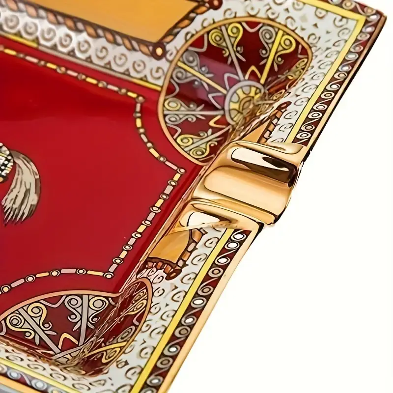Lubinski - Cigar Ashtray Ornate Gold Trimmed Horse 8"