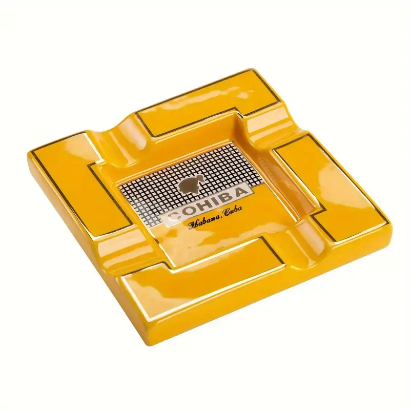 Cohiba - Porcelain Square Ashtray Yellow 8"
