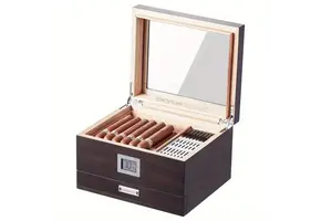 Vevor - Cigar Humidor w/ Hygrometer Cedar 10"