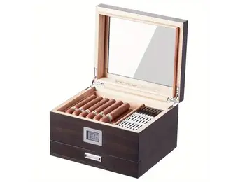 Vevor - Cigar Humidor w/ Hygrometer Cedar 10"
