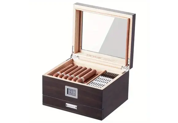 Vevor - Cigar Humidor w/ Hygrometer Cedar 10"