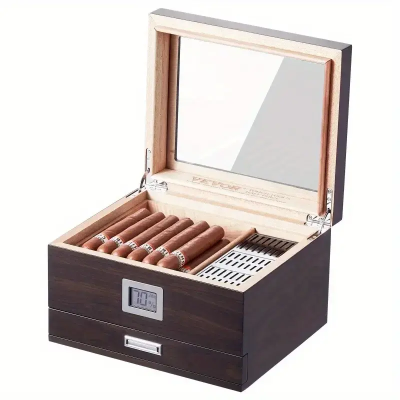 Vevor - Cigar Humidor w/ Hygrometer Cedar 10"