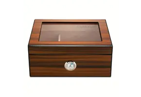 TGR - Cigar Humidor w/ Hygrometer Dark Cedar 10"
